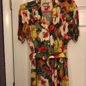 Vintage swing dress floral print 10P